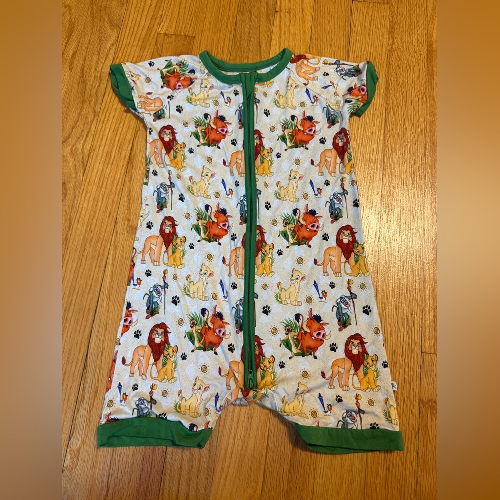 Bamboo Necessities Pridelands - Short Sleeve Romper - 3T (Lion King / Simba)